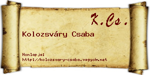 Kolozsváry Csaba névjegykártya